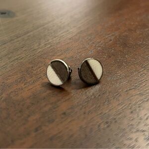 Vintage Art-Deco Two-Tone Earrings